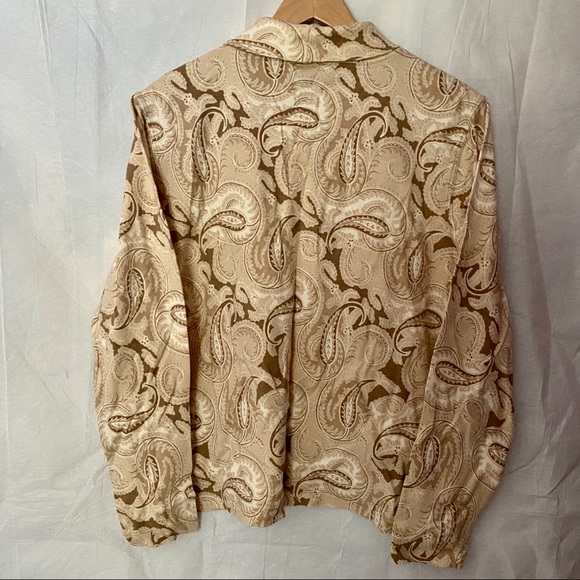 Land’s End Paisley Tan Women’s Turtle neck 14/16 - Picture 6 of 6